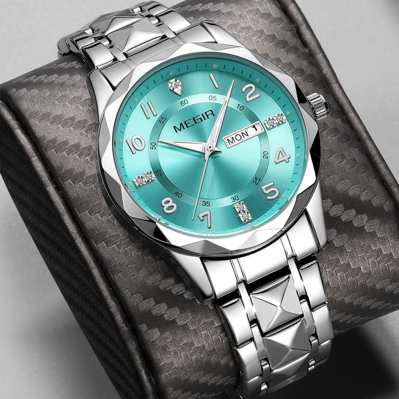 Ceas de mână pentru bărbați, de lux, curea din oțel inoxidabil, cuarț, impermeabil