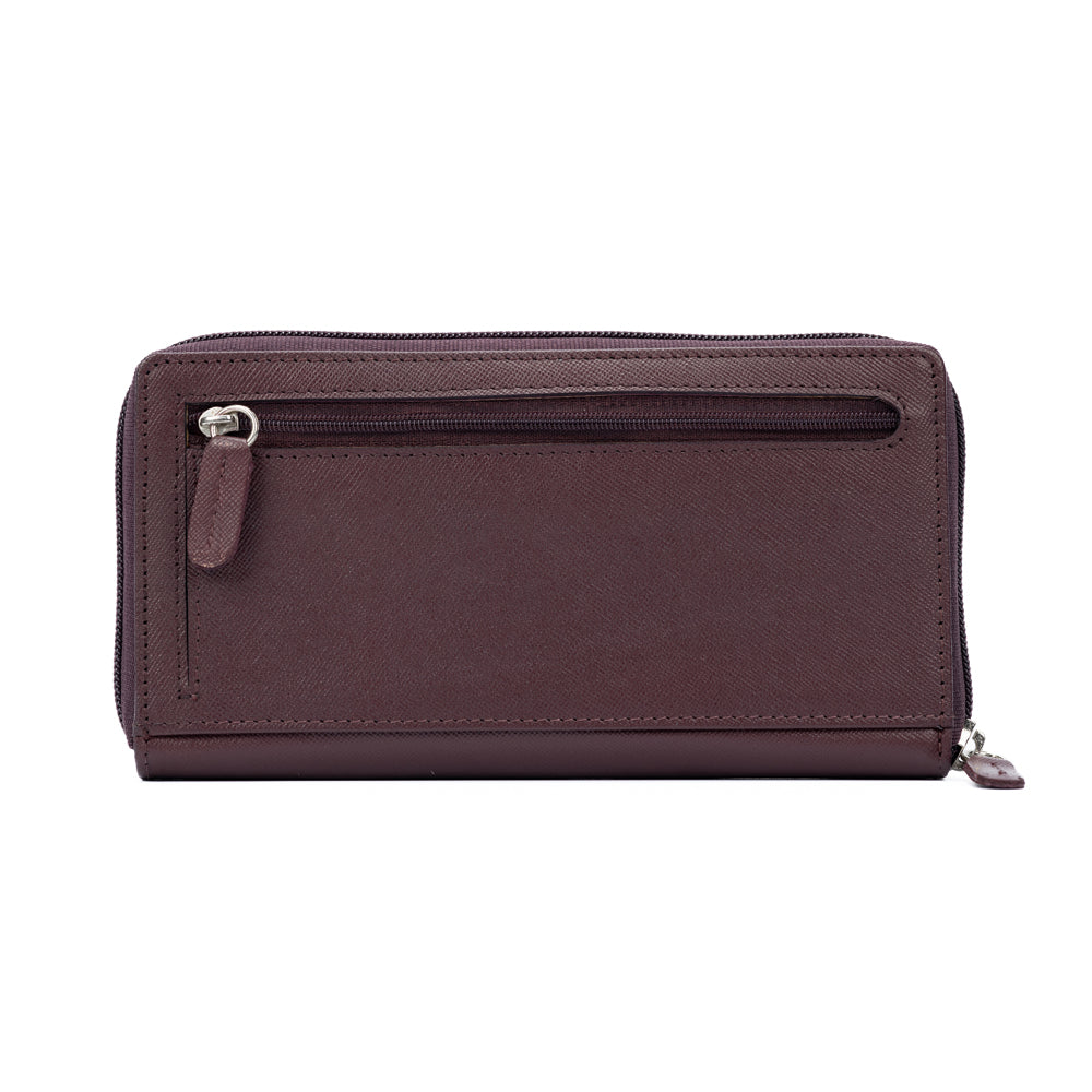 K10838XB | Portafogli Donna in Saffiano Vera Pelle. Colore Bordeaux. 6 slot per carte di credito. Dimensioni da chiuso: cm 18,5 x 10 x 2,5. Confezione: Gift Box rigido fondo/coperchio-1
