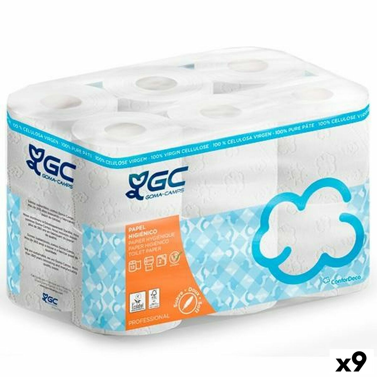 Kitchen roll, toilet paper and paper tissues