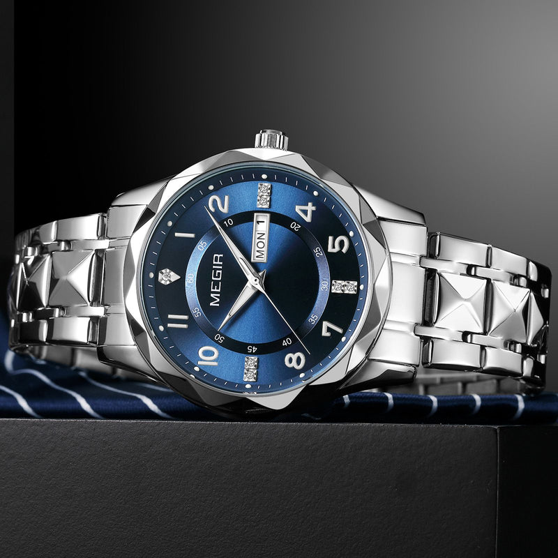 Luxury Business Men's Watch Stainless Steel Strap Casual Quartz Wristwatch Waterproof