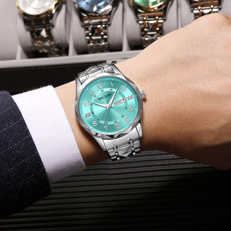 Luxury Business Men's Watch Stainless Steel Strap Casual Quartz Wristwatch Waterproof