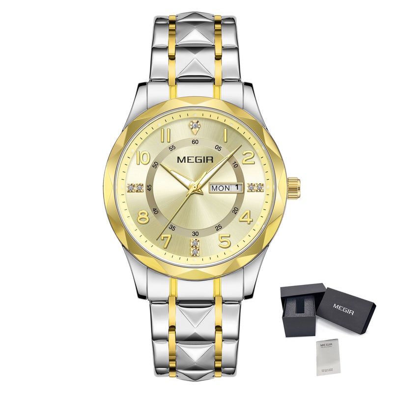 Luxury Business Men's Watch Stainless Steel Strap Casual Quartz Wristwatch Waterproof