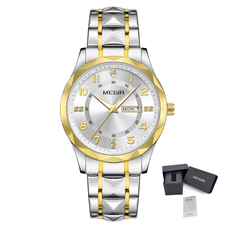Luxury Business Men's Watch Stainless Steel Strap Casual Quartz Wristwatch Waterproof