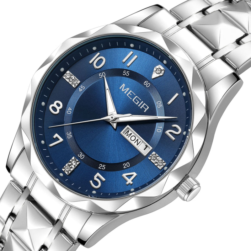 Luxury Business Men's Watch Stainless Steel Strap Casual Quartz Wristwatch Waterproof