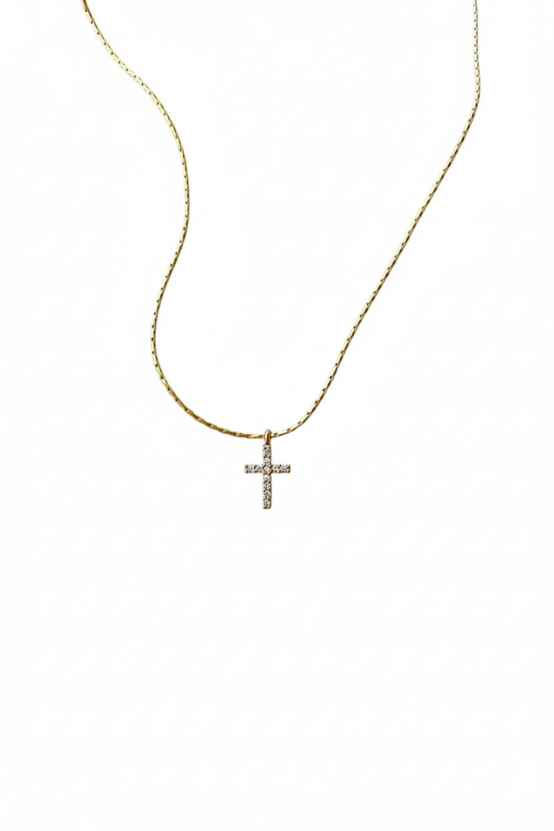 Zirkon-Kreuzkette, eleganter, minimalistischer Damenschmuck