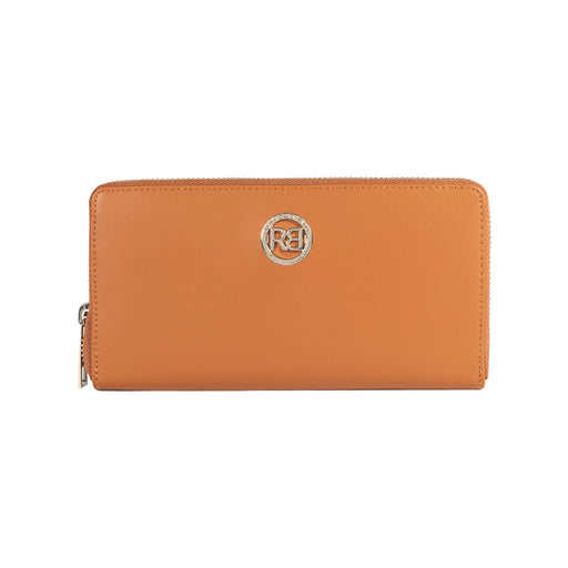 RB1084SS | Portafogli Donna con chiusura lampo Made in Italy in Vera Pelle Liscia Opaca. Colore Cognac. Dimensioni: cm 20 x 10 x 2,5-0