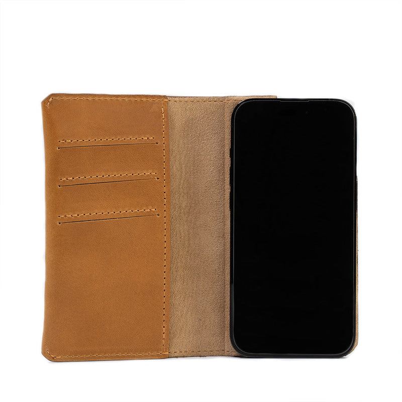 Leder-Folio-Hülle mit Brieftaschenfunktion für iPhone 16-Serie mit MagSafe