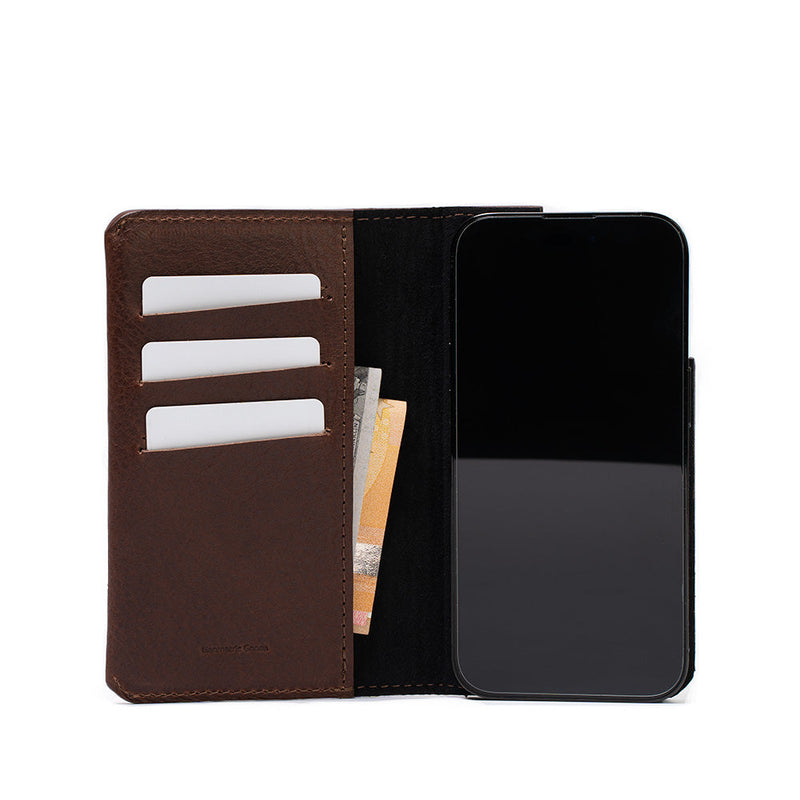 Leder-Folio-Hülle mit Brieftaschenfunktion für iPhone 16-Serie mit MagSafe