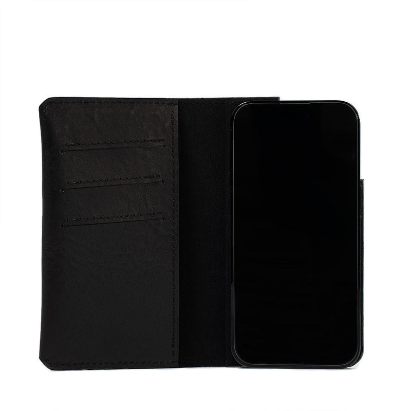 Leder-Folio-Hülle mit Brieftaschenfunktion für iPhone 16-Serie mit MagSafe