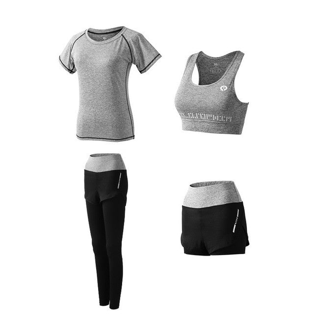Set yoga pentru femei, 5 piese – Îmbrăcăminte sport pentru fitness și alergare, cu uscare rapidă