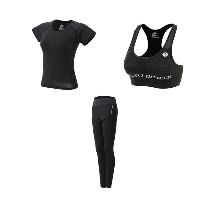 Set yoga pentru femei, 5 piese – Îmbrăcăminte sport pentru fitness și alergare, cu uscare rapidă