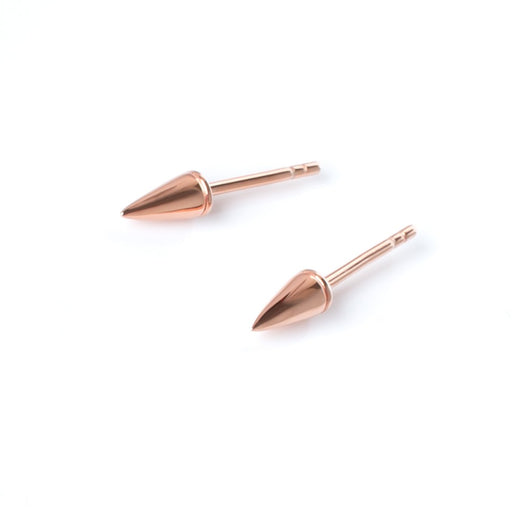 Solid Cone Earrings - Rose Gold and Silver