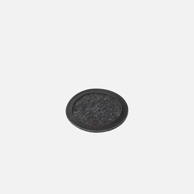 Wool Felt Coaster w/ Leather Rim-2